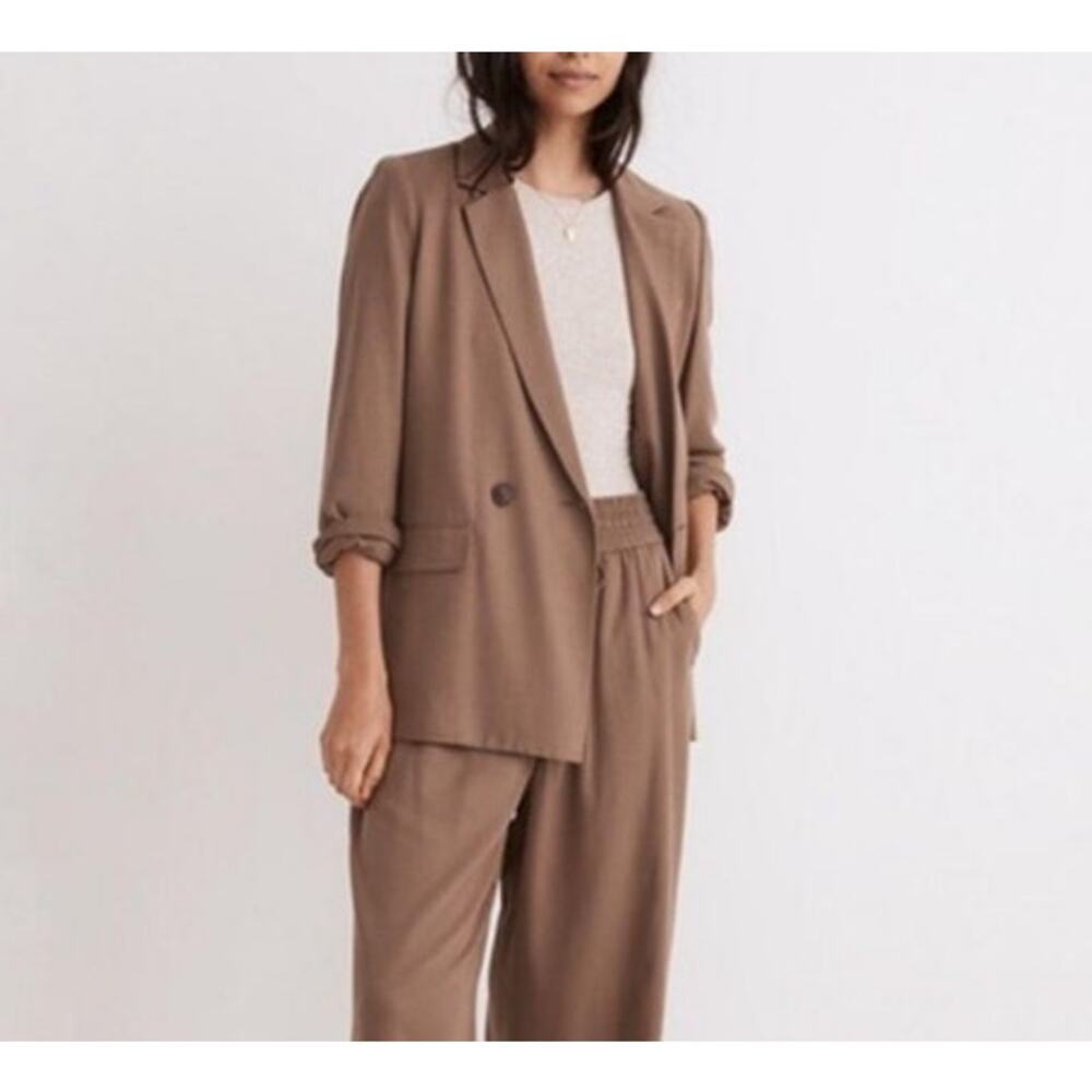 Madewell Drapeweave Caldwell Tan Blazer Jacket 3x
